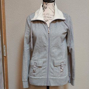 RALPH LAUREN Women's Gray Zipper Front Sweatshirt - Small